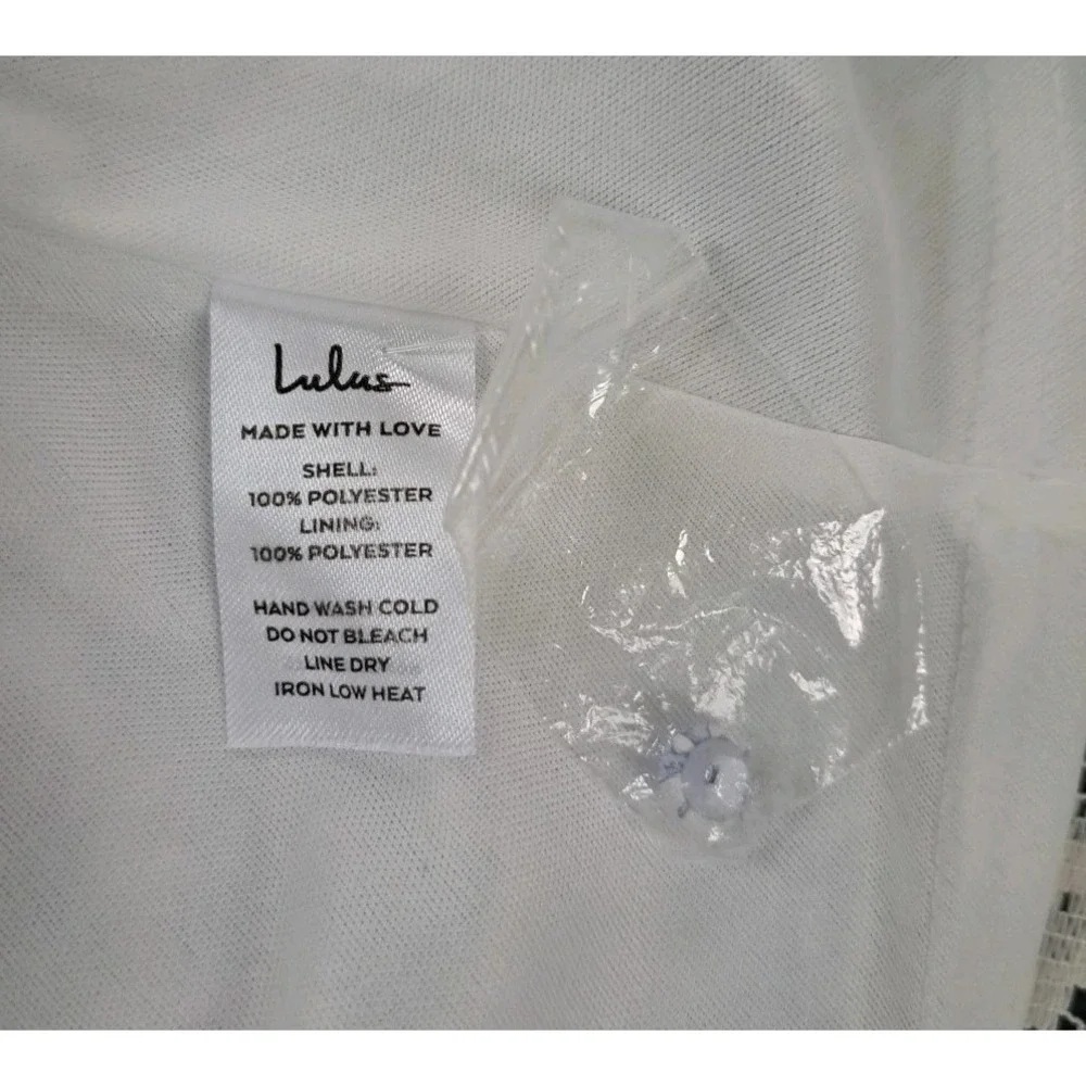 Lulus Mini Dress L Periwinkle Blue Print Puff Sleeve Sweetheart Neckline Smocked